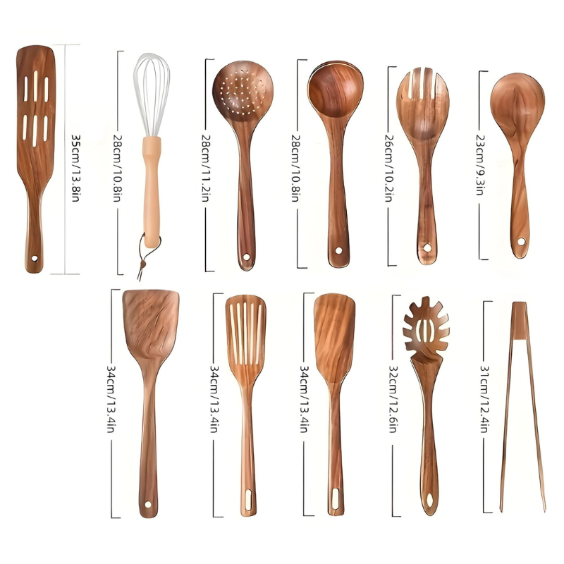 11-Piece Kitchen Utensil Set with Holder – Non-Stick Cooking Tools with Ergonomic Handles
