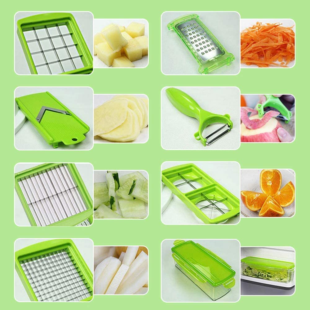 12 In 1 Vegetable Chopper Slicer Stainless Steel Kitchen Tool