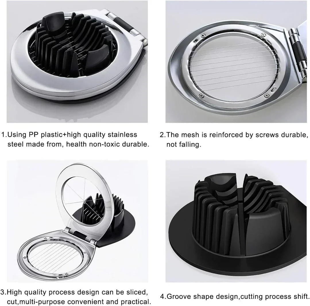 3 In 1 Stainless Steel Egg Slicer Cutter Three Way Kitchen Tool