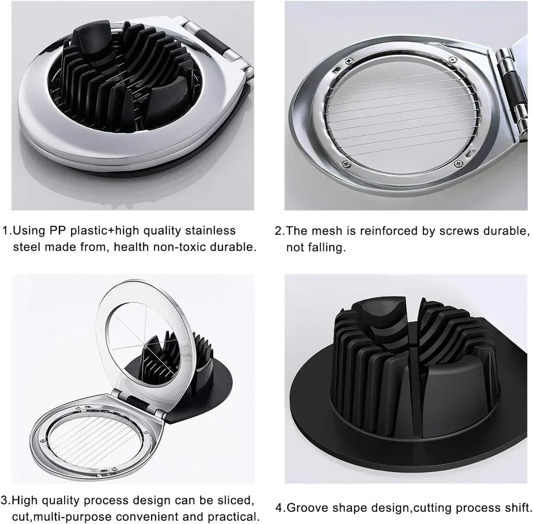 3 In 1 Stainless Steel Egg Slicer Cutter Three Way Kitchen Tool
