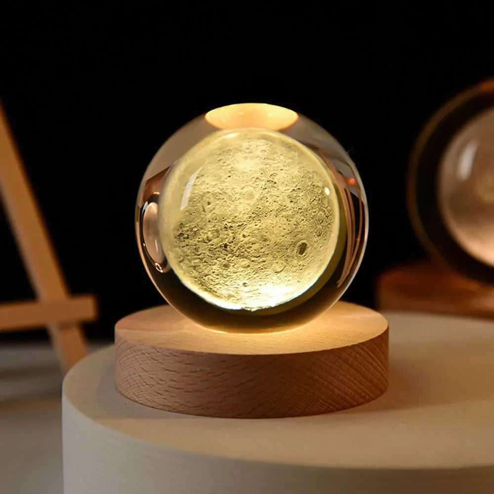 3D Solar System Globe Night Light LED Planet Lamp Decorative Space Table Lamp