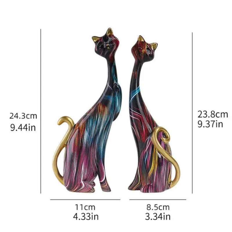 Abstract Cat Sculpture Modern Minimalist Cat Figurine Decorative Home Office Art Statue