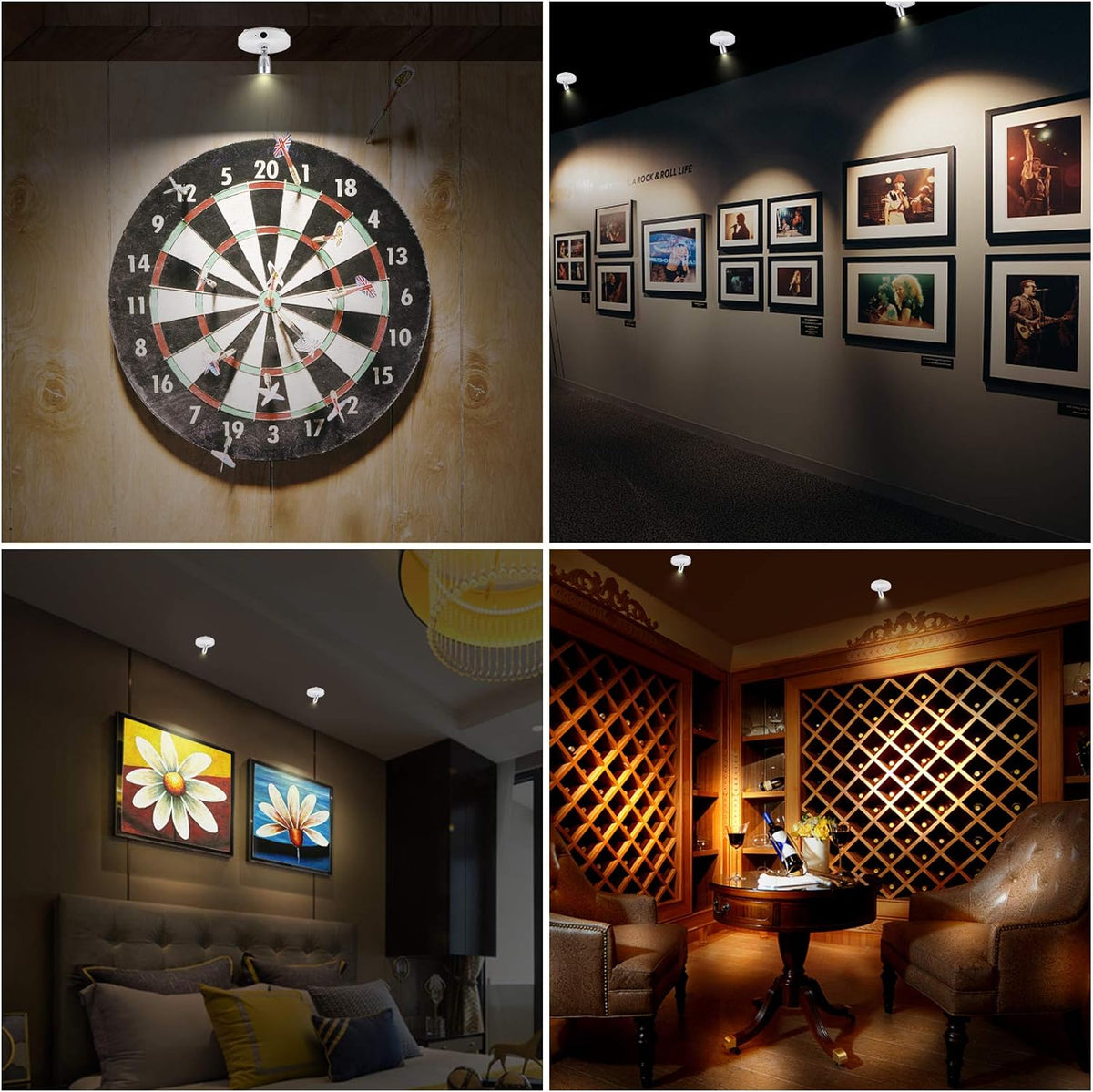 Adjustable LED Spotlight Wall Light with Remote Control 300 Degree Rotating Accent Light