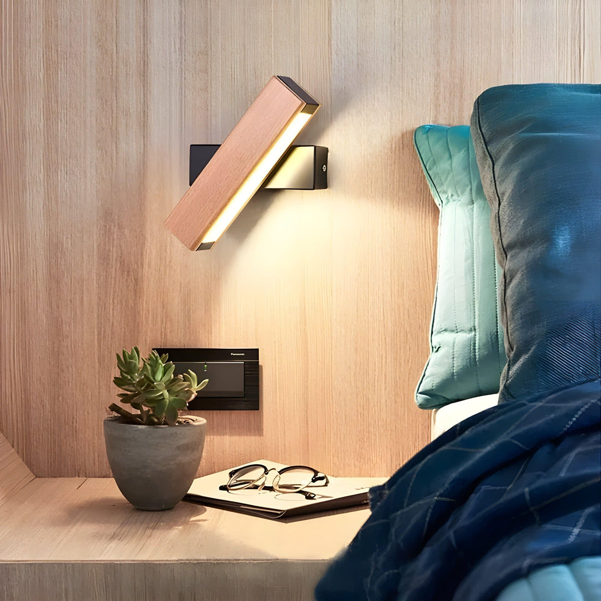 Adjustable Nordic Wooden LED Wall Light Modern Scandinavian Wall Lamp