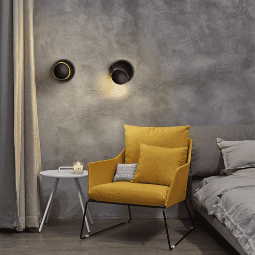 Adjustable Rotating LED Round Wall Light Modern 360 Degree Directional Wall Lamp Minimalist Lighting Fixture