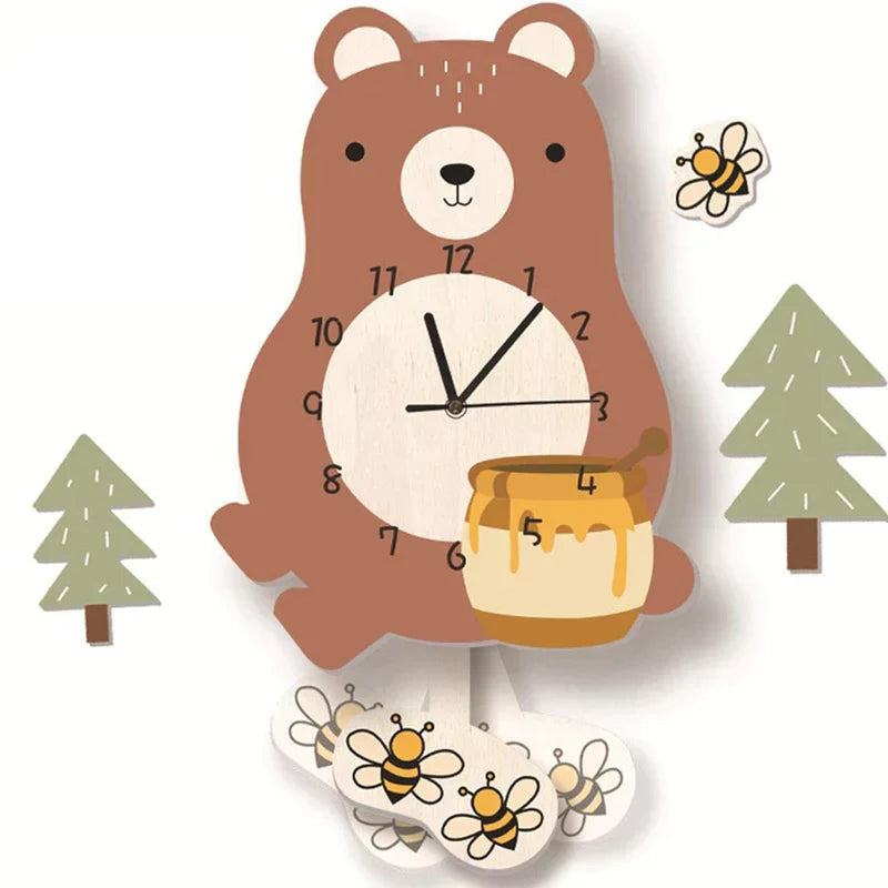 Artistic Animal Wall Clock Modern Decorative Silent Wall Clock for Living Room Bedroom Decor