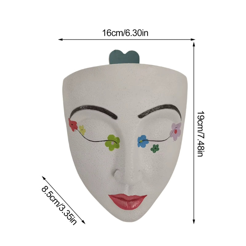 Artistic Face Wall Planter Creative Hanging Plant Pot Modern Indoor Decor