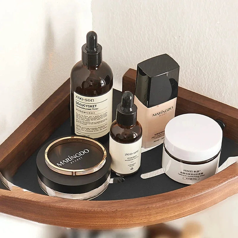 Bathroom Storage Shelves Natural Wooden Wall Shelves for Stylish Organisation