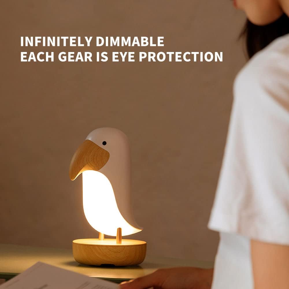 Bird Shaped Rechargeable Night Light with Push Button Control and Wireless Portable Design