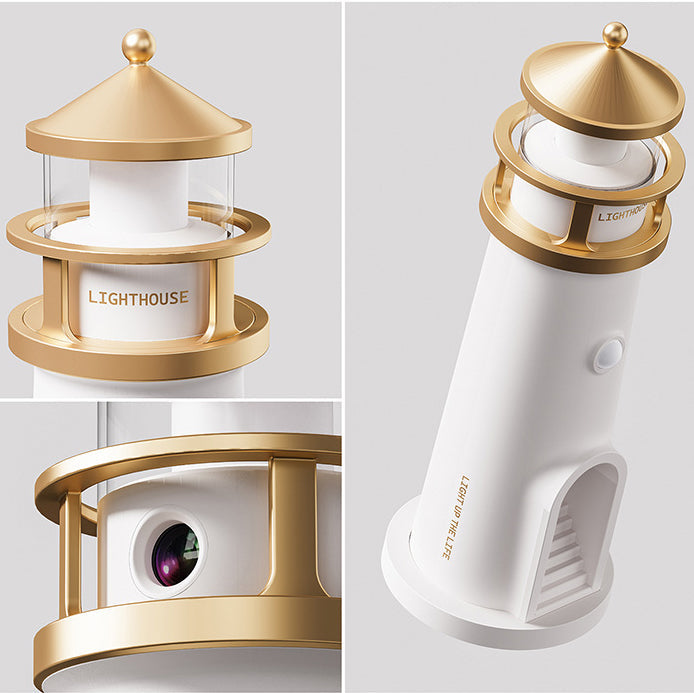 Bluetooth Speaker Lamp Moon Projection Night Light Lighthouse LED Decor