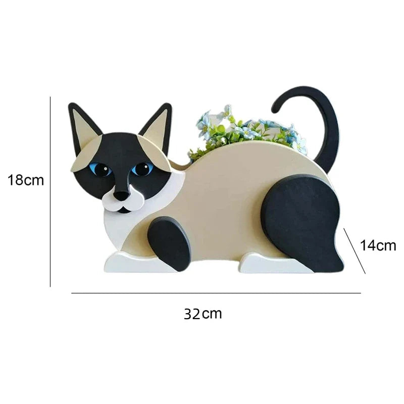 Cat Shaped Plant Pot Decorative Garden Planter Indoor Outdoor Flower Pot