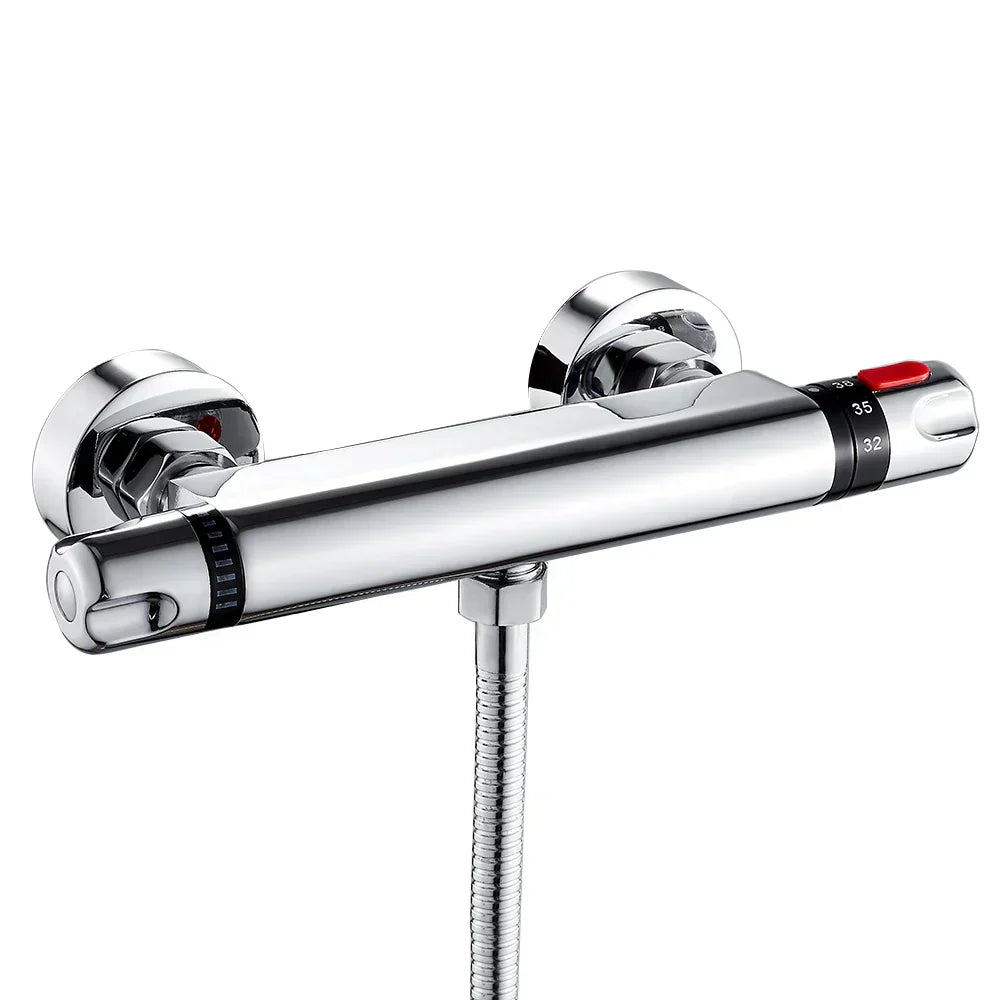 Chrome Thermostatic Shower Mixer Tap with Constant Temperature Control