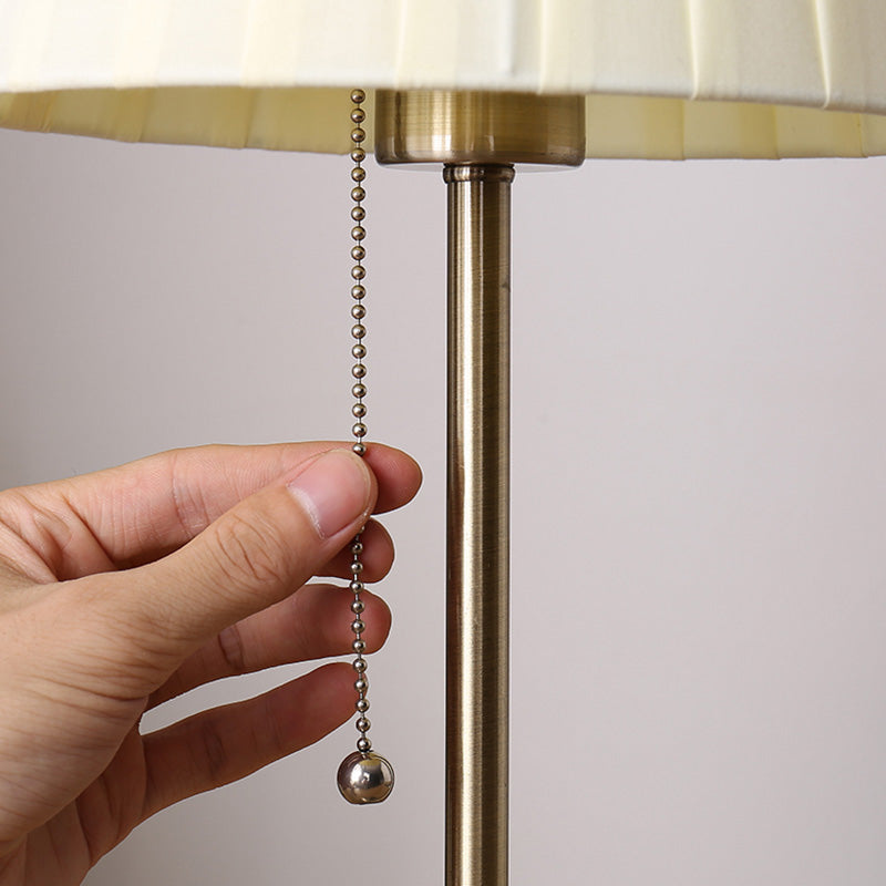 Classic Table Lamp with Empire Shade – Pull Chain Bedside Lamp for Living Room & Reading
