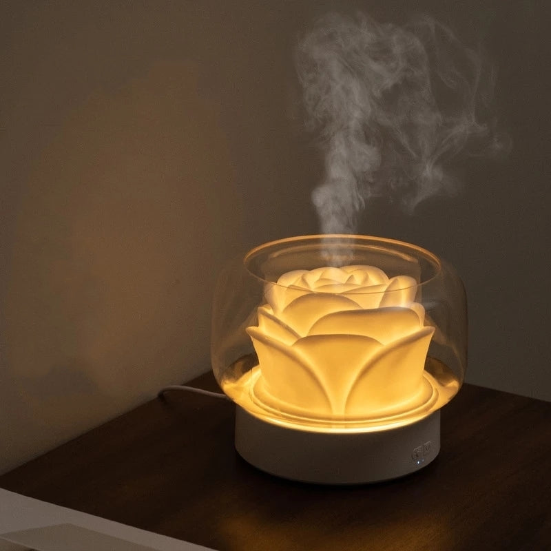 Compact Air Humidifier Diffuser Modern Mist Ambient Light