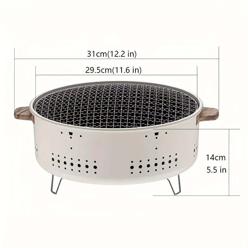 Compact Electric Grill Flat Grill Plate Drip Tray Indoor Outdoor BBQ Cooker