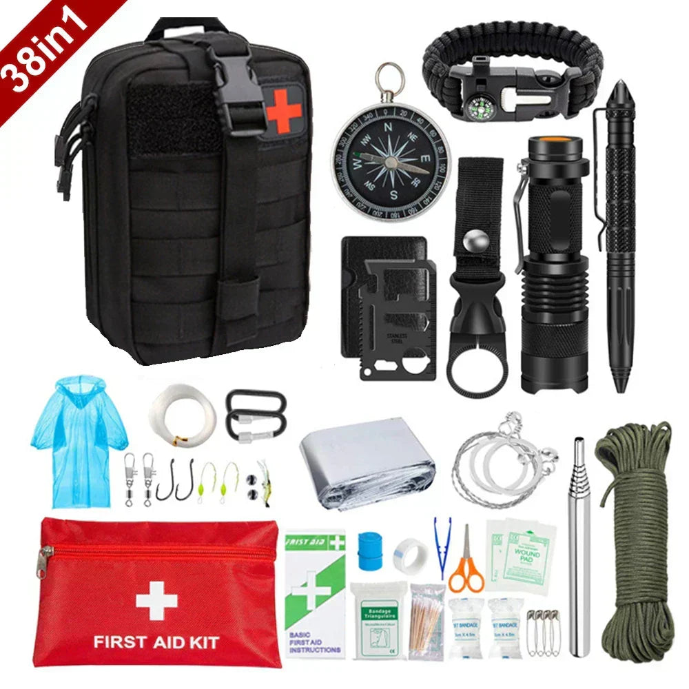 Complete First Aid & Survival Kit for Camping Hiking Emergency Outdoor Adventures