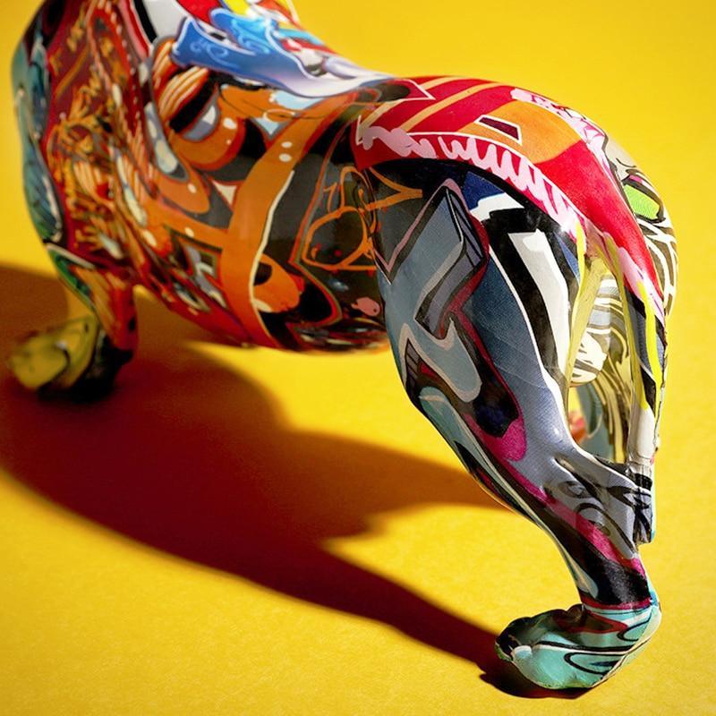 Dachshund Dog Sculpture Decorative Dog Statue Artistic Home Decor Ornament