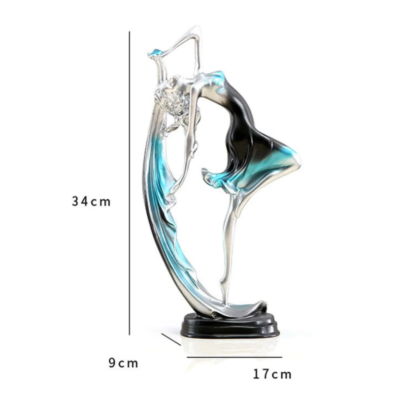 Dancing Woman Sculpture Modern Abstract Ballet Figurine Artistic Home Office Decor