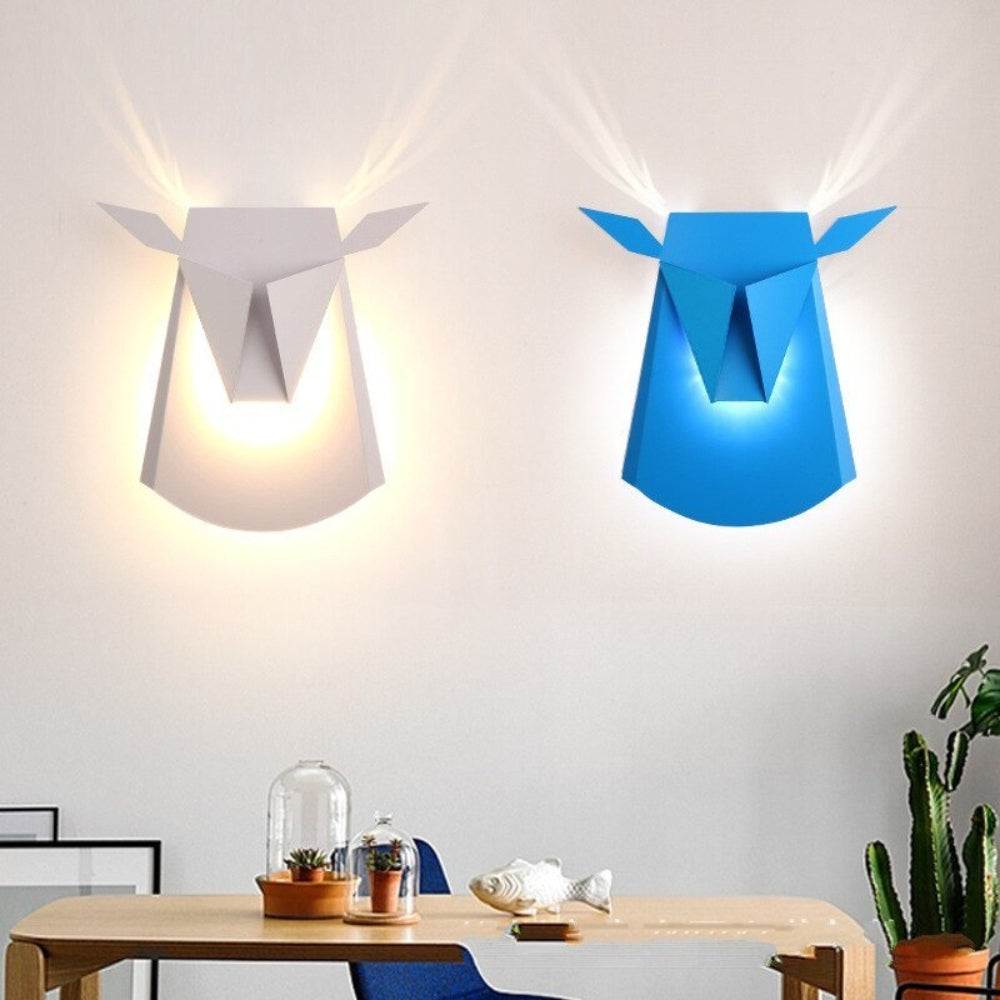Decorative Deer Head Wall Lamp Rustic Interior Lighting