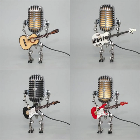 Dimmable Guitar Table Lamp Robot Style Decorative LED Desk Light