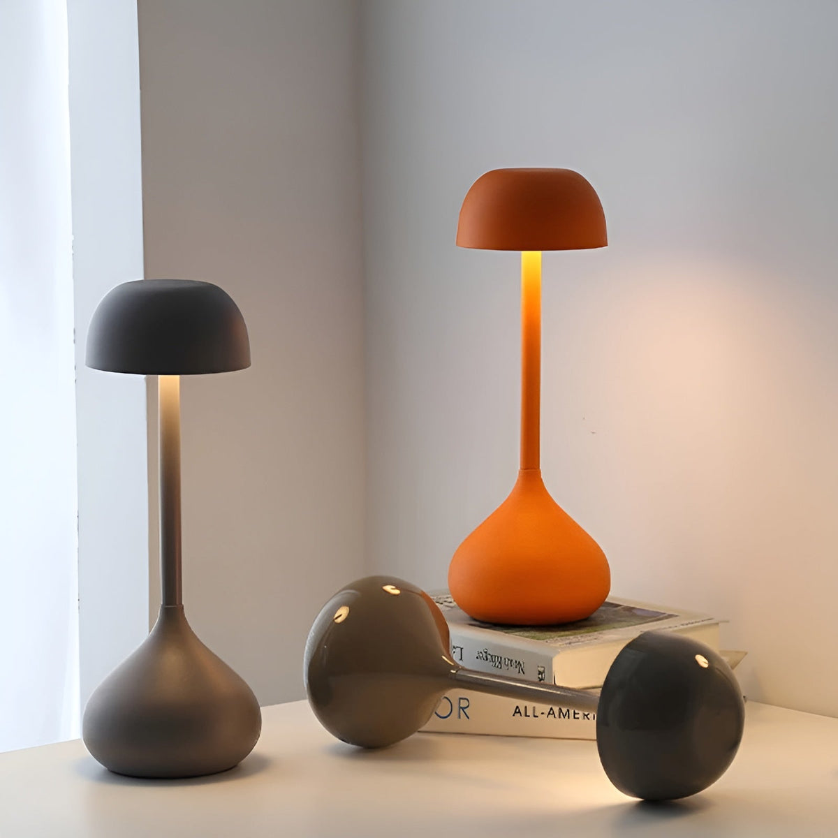 Dimmable Mushroom LED Table Lamp Modern Decorative Desk Lamp Adjustable Brightness Bedside Night Light