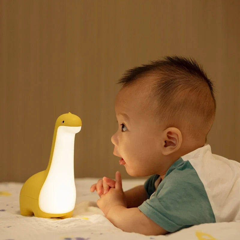 Dinosaur LED Night Light USB Rechargeable Kids Bedside Lamp Soft Nursery Night Lamp