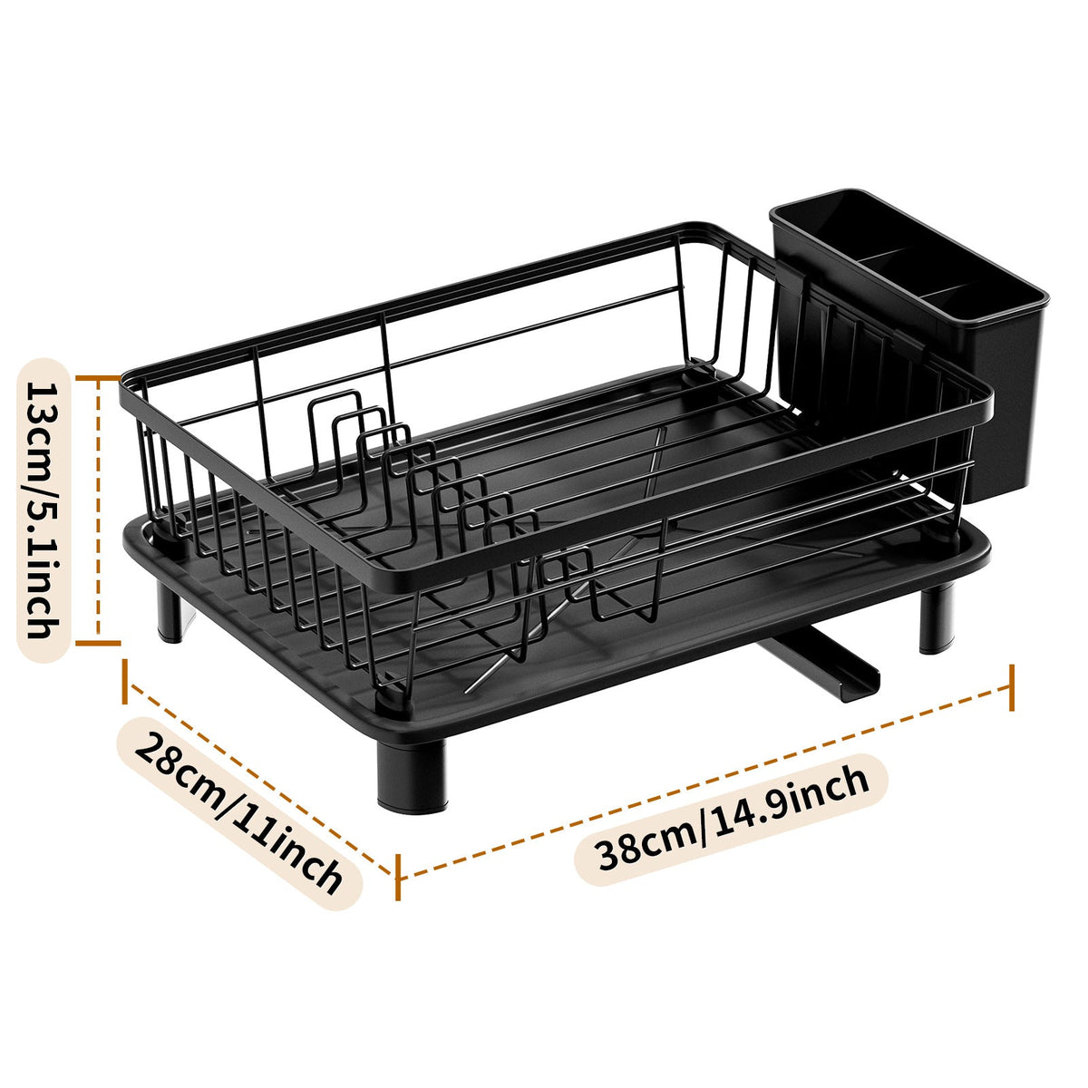 Dish Drying Rack Drainage System Kitchen Countertop Organizer