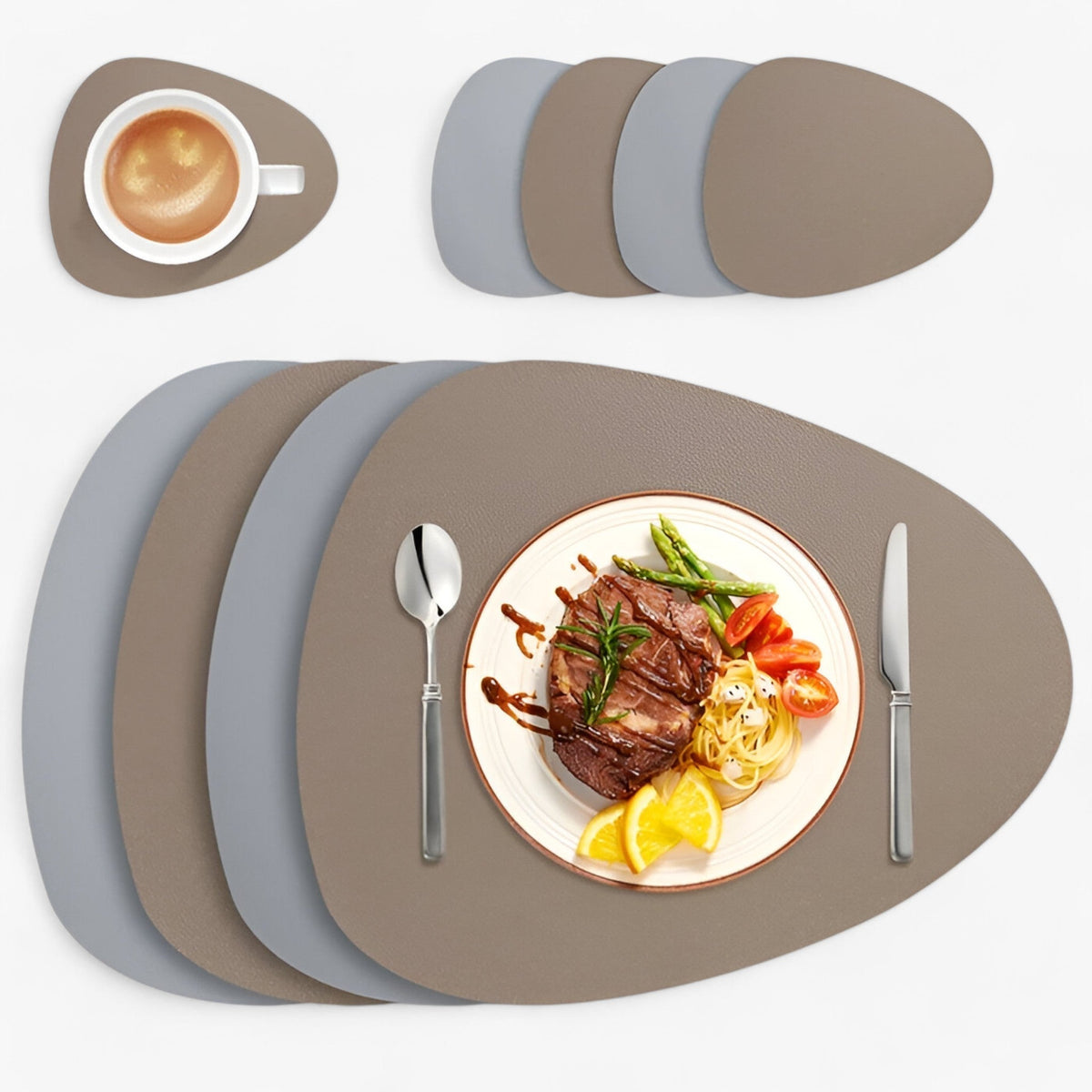 Elegant Durable Reversible Placemats Heat Resistant Non Slip Dining Table Mats