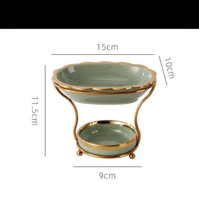 Elevated Soap Dish with Drain Tray Bathroom Soap Holder Quick Drain Soap Saver