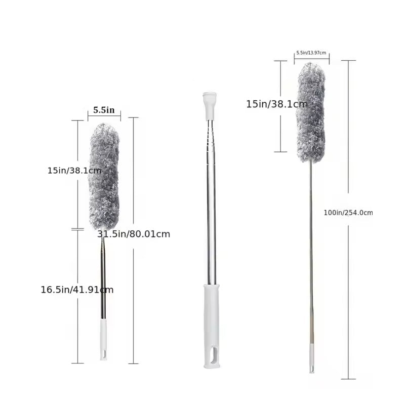 Extendable Microfiber Duster Telescopic Dust Cleaner for Ceiling Fans Shelves and Home Cleaning