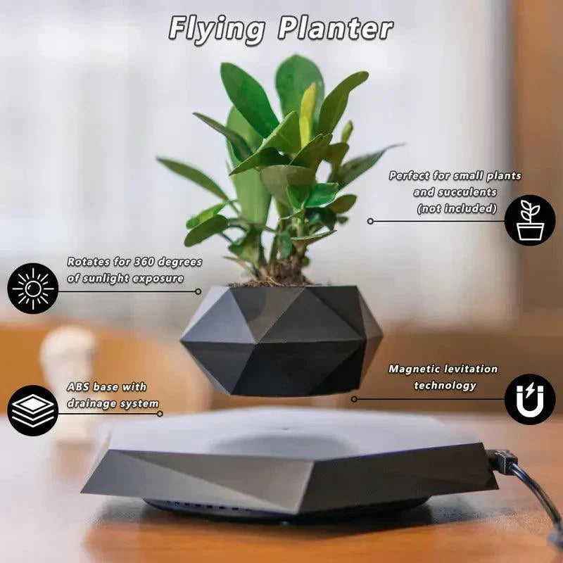 Floating Magnetic Plant Pot 360 Degree Levitating Planter for Indoor Decor