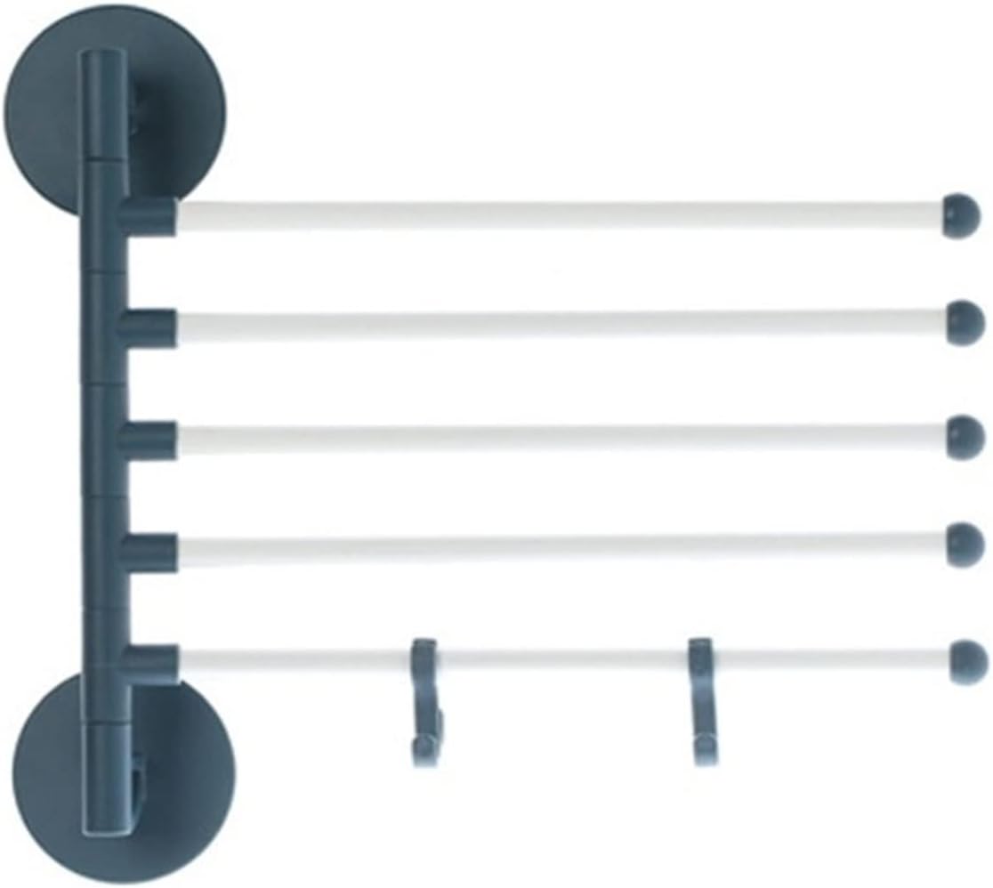 Foldable Rotating Wall Towel Rack Space-Saving Multi-Arm Drying Shelf