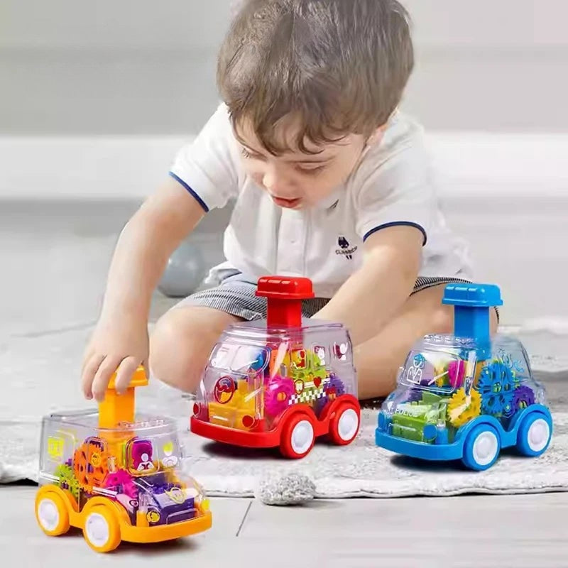 Friction Powered Gear Car Toy With Visible Moving Gears And Push And Go Action For Kids