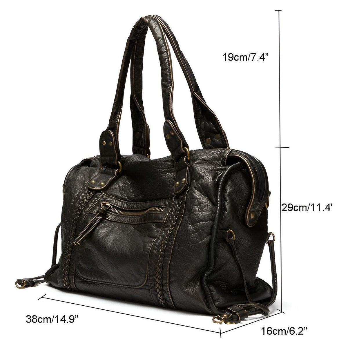 Genuine Leather Shoulder Bag Women's Elegant Everyday Office