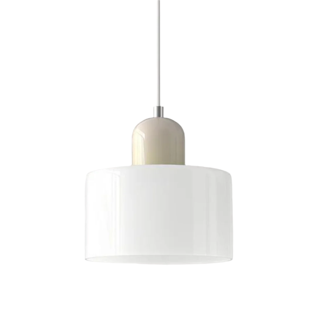 Glass Pendant Light Elegant Cylindrical Hanging Lamp for Cozy Living Spaces