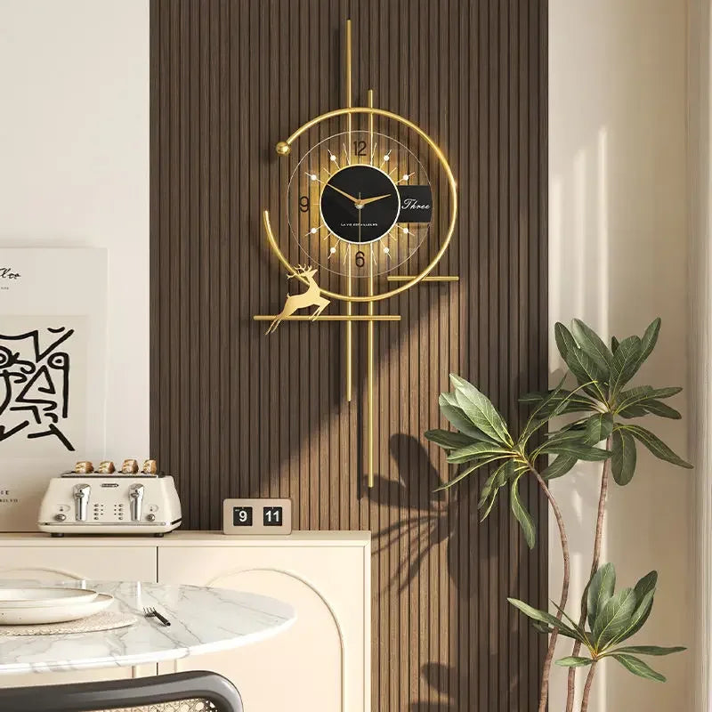 GlimmerClock - Modern Elegant Wall Clock with Gold Accent Design