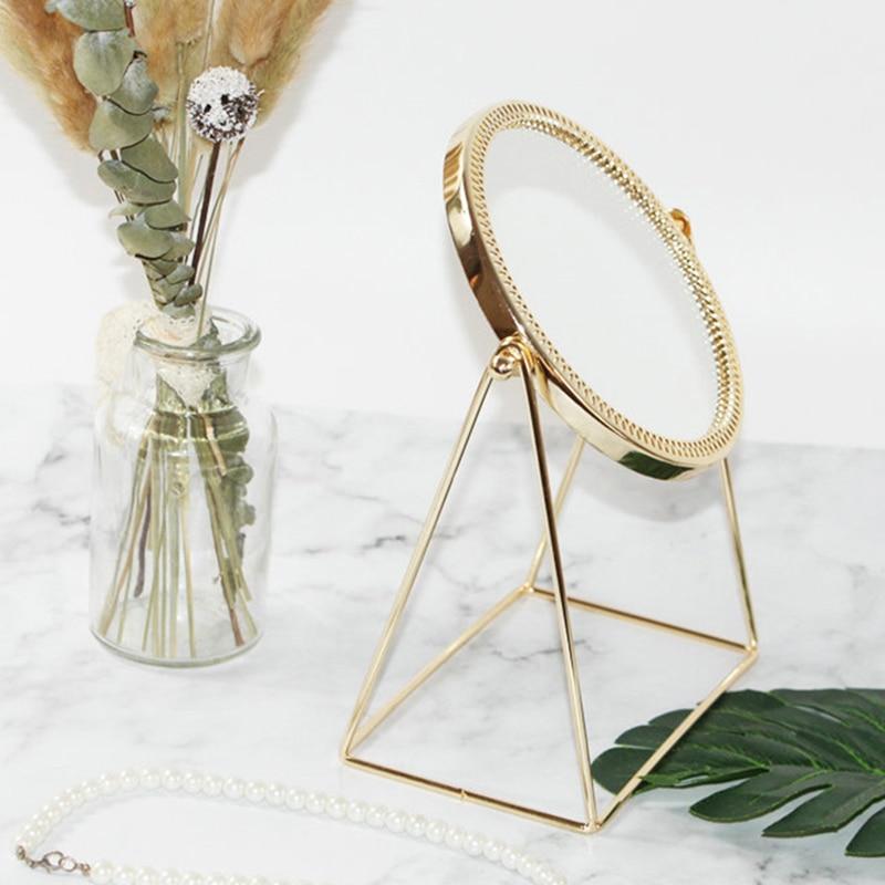 Gold Stainless Makeup Mirror Vanity LED Magnification Adjustable
