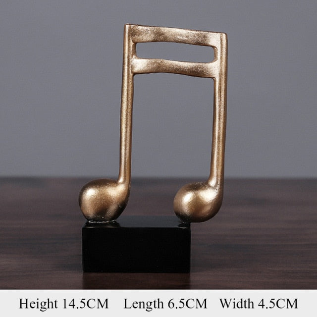 GoldenTune Elegant Gold Musical Notes Decorative Figurine