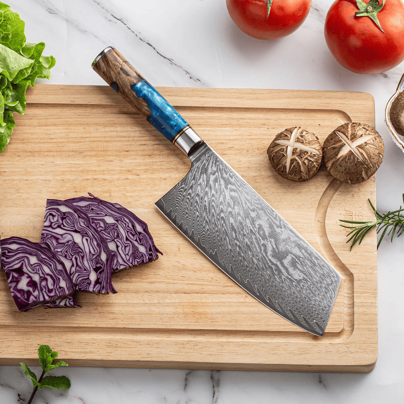 Handmade Damascus Full Tang Meat Cleaver Knife for Precision Cutting