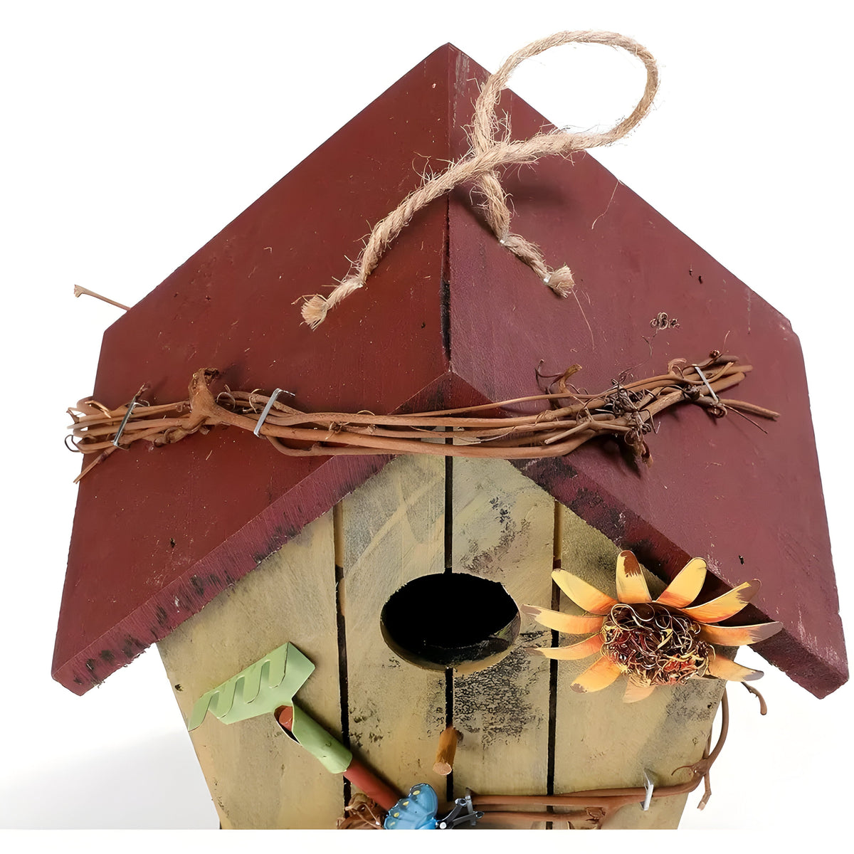 Hanging Decorative Bird House Rustic Garden Balcony Outdoor Nesting Shelter