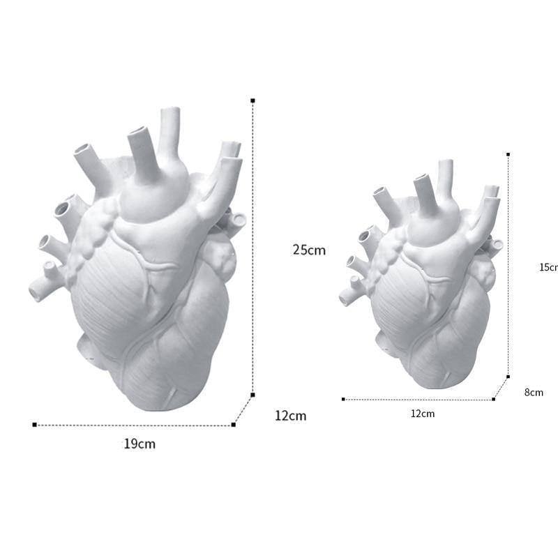 Heart Anatomy Vase Resin Decorative Sculpture Artistic Accent