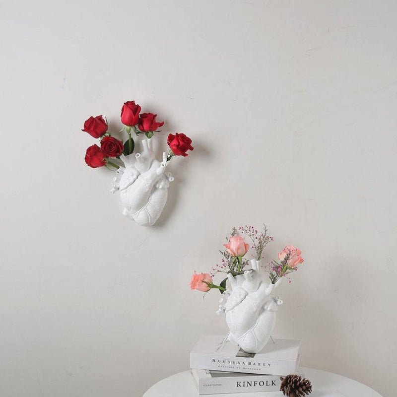 Heart Shaped Decorative Vase Sculptural Modern Home Accent