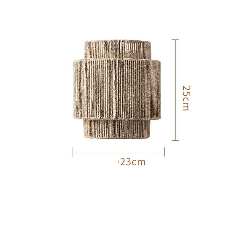 HempLume Bohemian Vintage Rattan Hemp Rope LED Wall Lamp