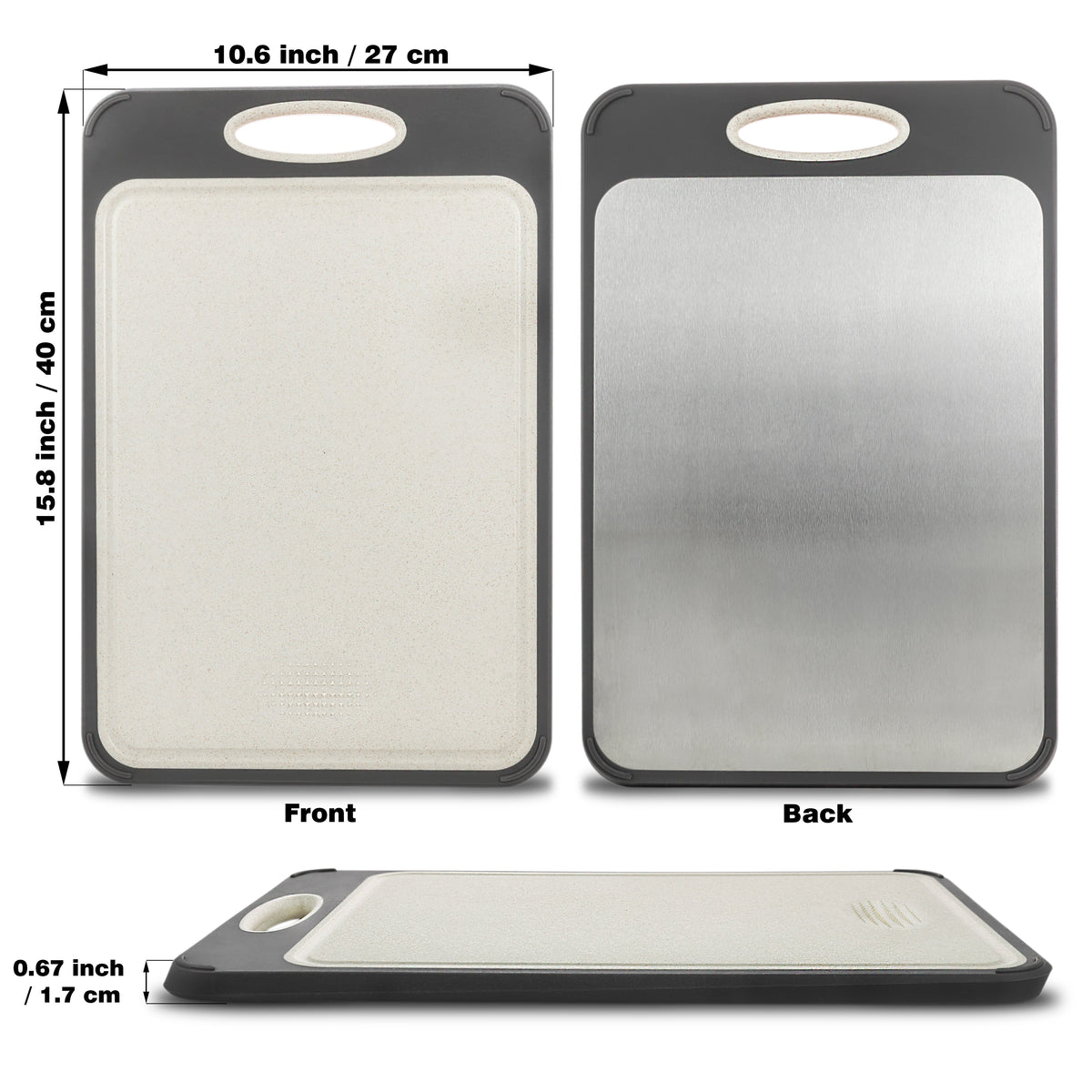 Hygienic Stainless Steel Cutting Board Non-Porous Food Prep Board