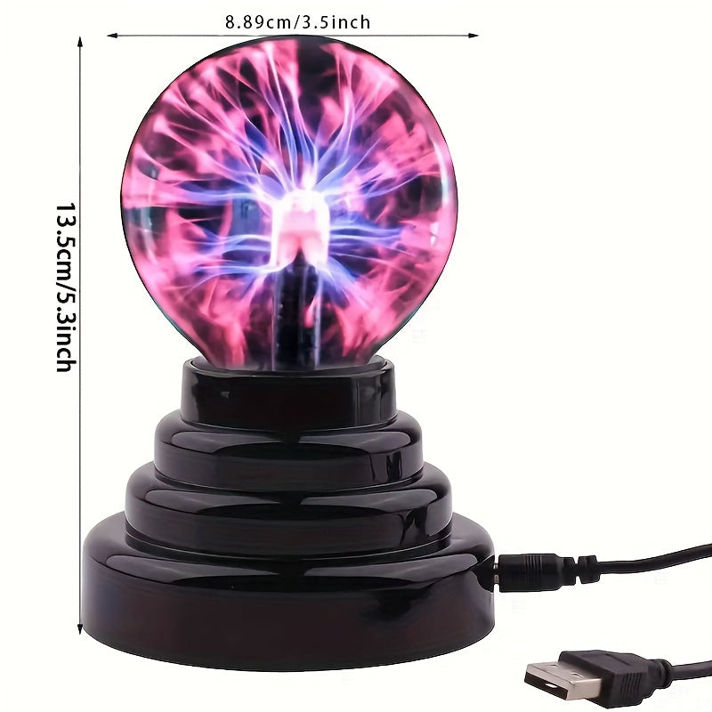 Interactive Plasma Ball LED Lamp USB Touch & Sound Reactive Decorative Light
