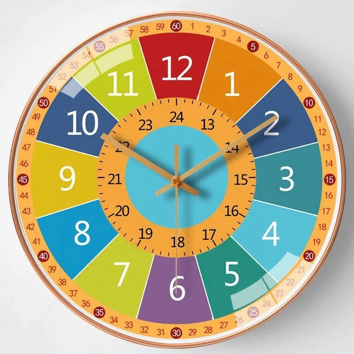 Kids Wall Clock with Large Numbers Fun Learning Room Decor