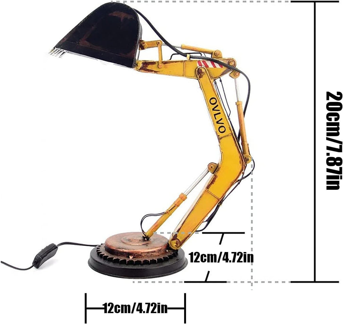 LED Excavator Table Lamp Industrial Construction Design Desk Light