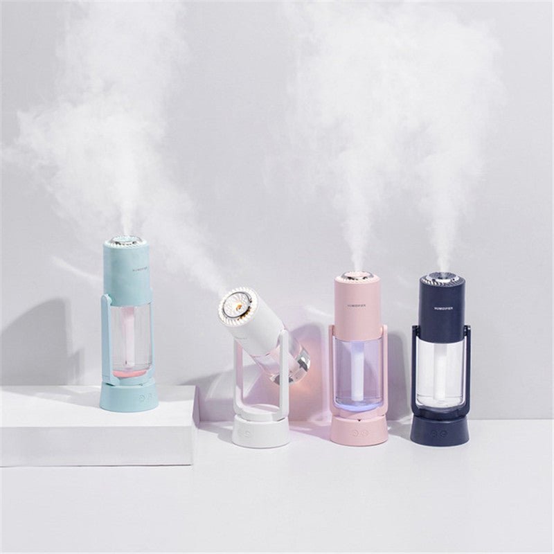 LED Mist Lamp Humidifier Modern Cylindrical Night Light with Built In Air Humidifier Function