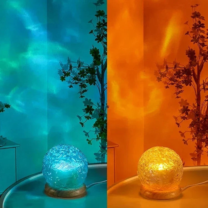 LED Ocean Wave Projector Lamp for Bedroom Relaxing Water Wave Night Light