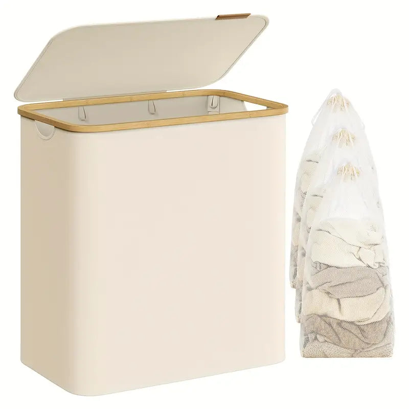 Large Laundry Hamper 150L Triple Compartment Organizer